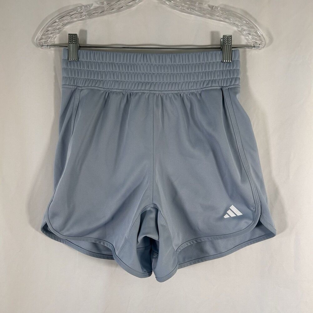 ADIDAS High Waist Shorts Women's XS Blue Pull On Pocketless 5" Inseam